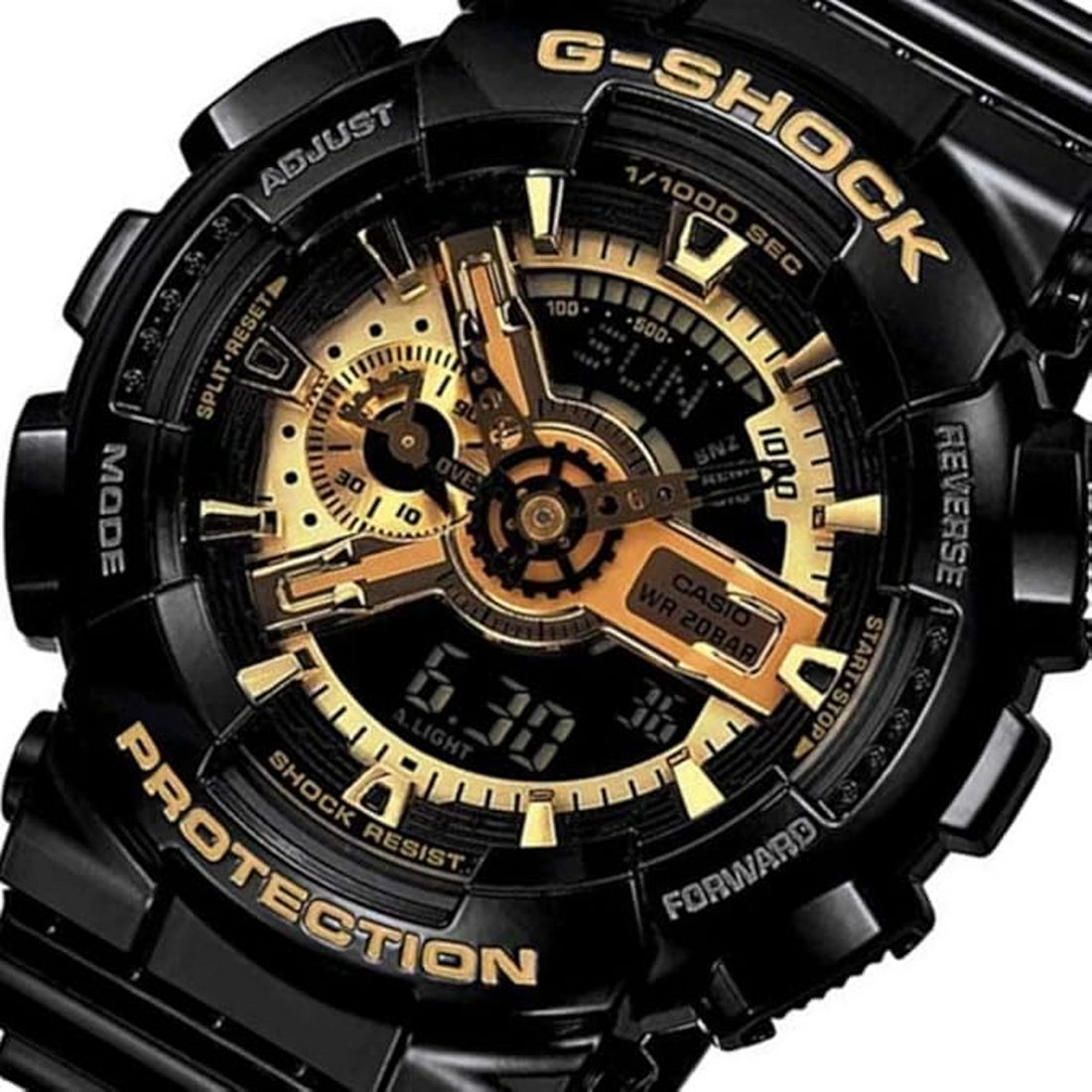 Cassiio G-SHHOOCK Black & Gold Analog-Digital Watch