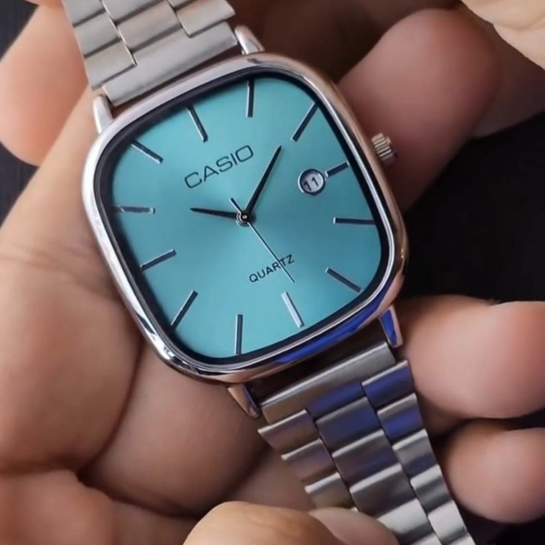 Cassio Quartz Watch Vintage Blue Silver