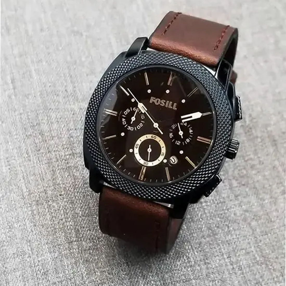 fossiiill Machine Chronograph Brown Leather Watch