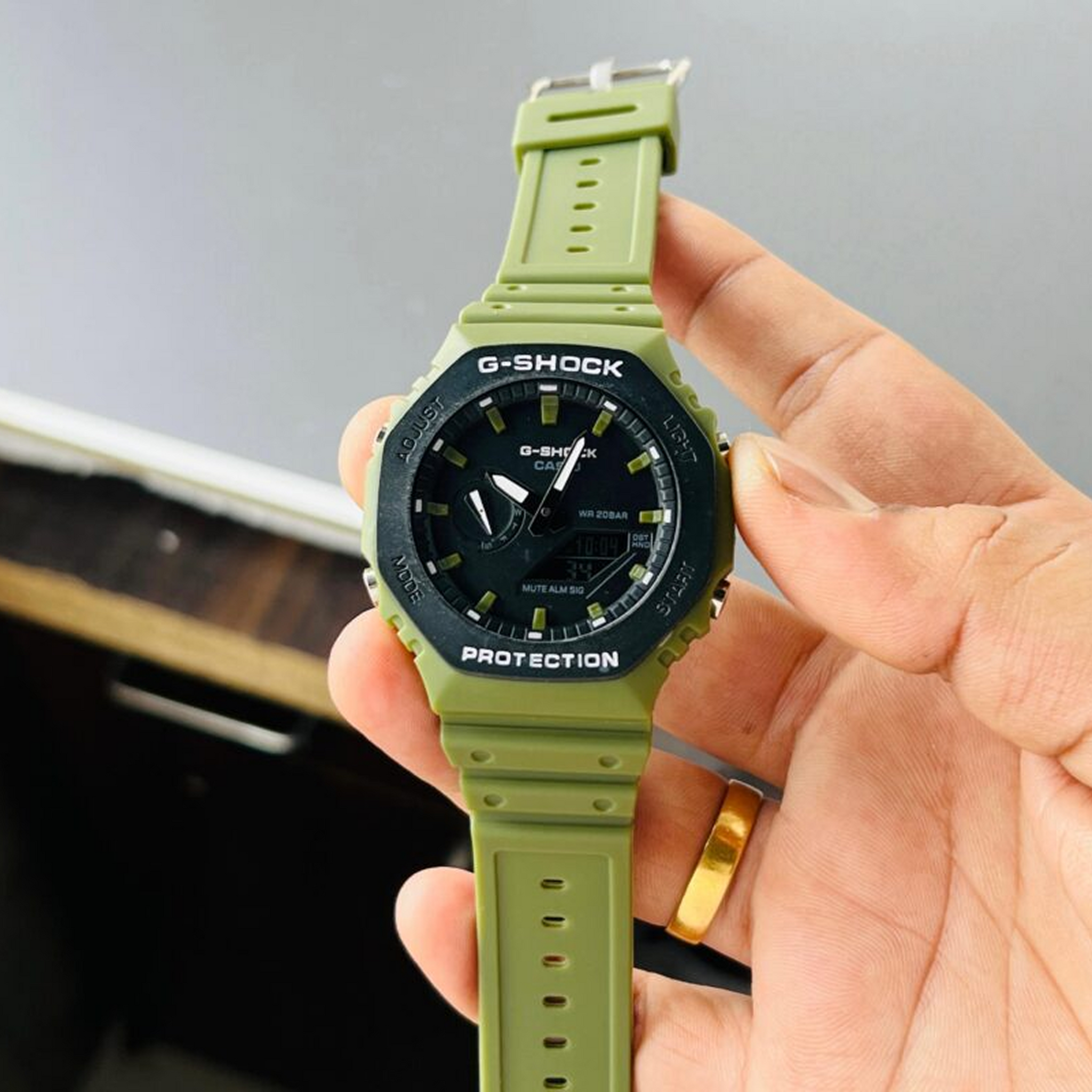 Cassiio G-Shhoock Bluetooth Solar Watch – Green, Carbon Core Guard, 200M Water Resistant