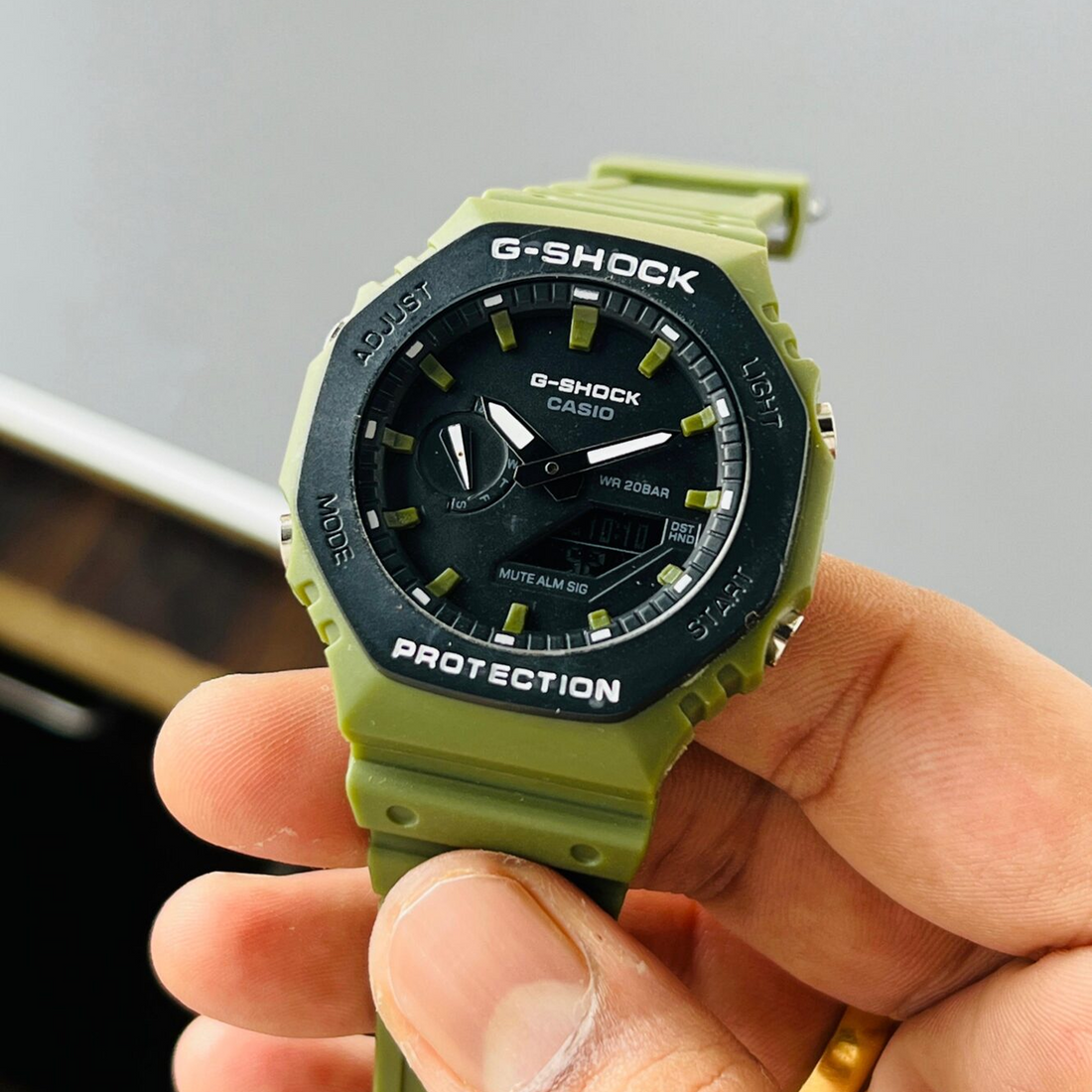 Cassiio G-Shhoock Bluetooth Solar Watch – Green, Carbon Core Guard, 200M Water Resistant
