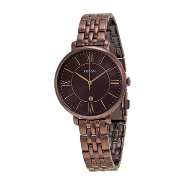 Foossiil Jacqueline Brown Dial Brown Steel Strap Watch for Women