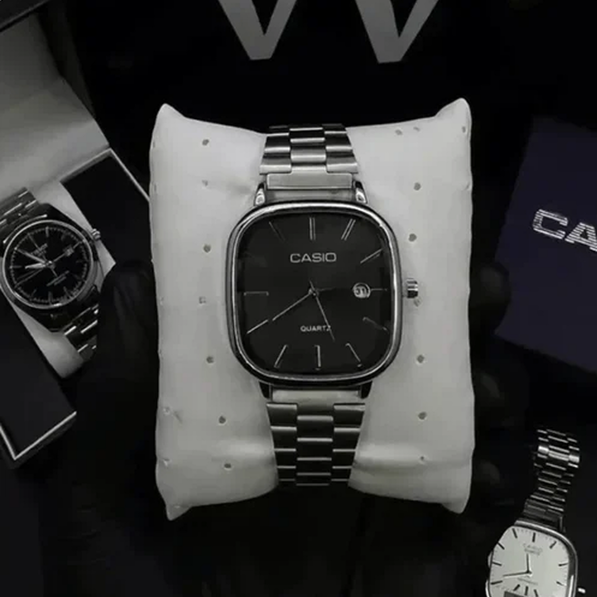 Cassio Quartz Watch Vintage Black Silver