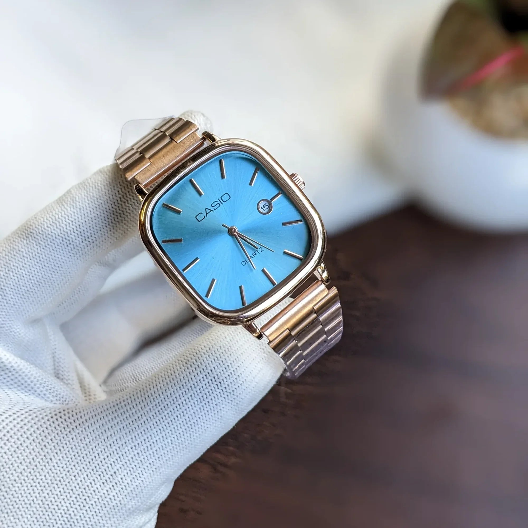 Cassio Quartz Watch Vintage Blue Silver